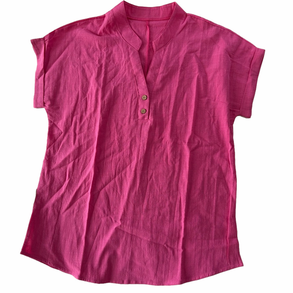 NEW Women's Fuschia Gauze Tunic Style top Size L #260310